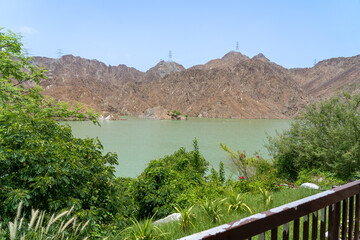 The lake in the desert and mountains