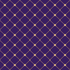 Seamless Geometric Pattern.   lines and spots violet and yellow background. Infantile Style Geometric Print