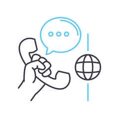 contact line icon, outline symbol, vector illustration, concept sign