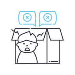 complaint line icon, outline symbol, vector illustration, concept sign