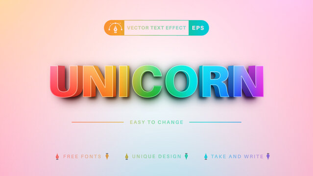 Unicorn - Editable Text Effect, Font Style