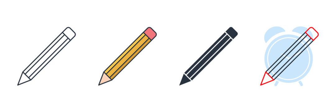 pencil icon logo vector illustration. pencil symbol template for graphic and web design collection