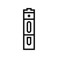 aa battery power energy line icon vector. aa battery power energy sign. isolated contour symbol black illustration