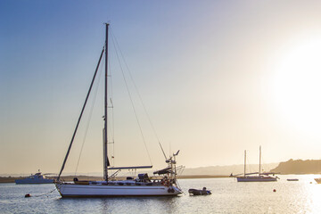 sailboat at sunset