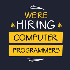 We are hiring (Computer Programmers), vector illustration.