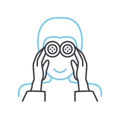 cosmetician line icon, outline symbol, vector illustration, concept sign