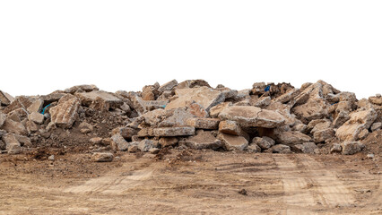 Isolate concrete debris from the demolition, road and placed the left on the ground to be reused in...