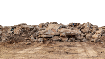 Isolate concrete debris from the demolition, road and placed the left on the ground to be reused in land fills.