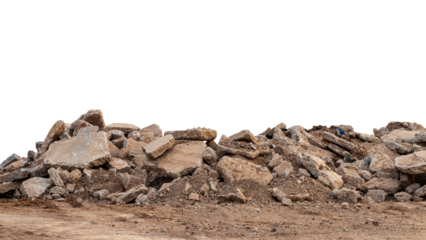 Isolate concrete debris from the demolition, road and placed the left on the ground to be reused in land fills.