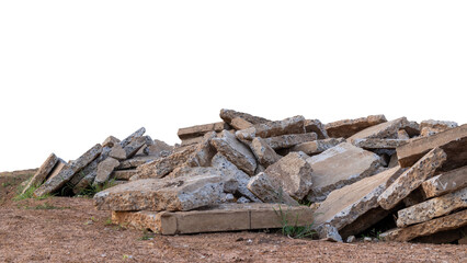 Many of the concrete debris is damaged by the removal of old roads that have been left on the...