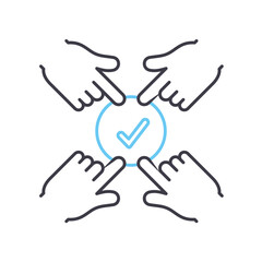 cooperation line icon, outline symbol, vector illustration, concept sign