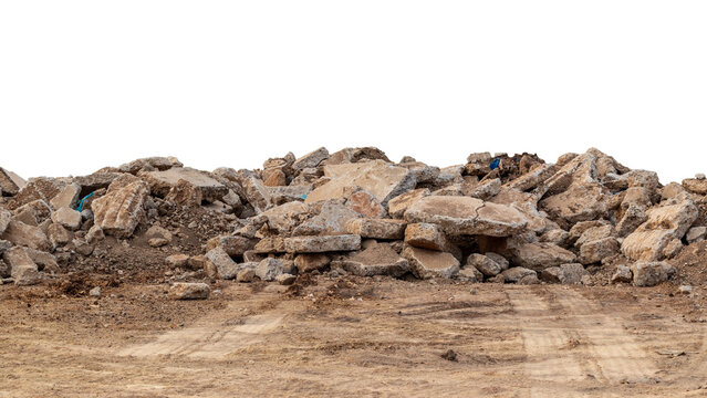Isolate concrete debris from the demolition, road and placed the left on the ground to be reused in land fills.