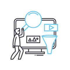 content curation line icon, outline symbol, vector illustration, concept sign