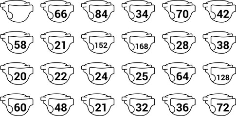 Diapers vector icon. Isolated contour symbol illustration