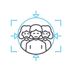 customer focus line icon, outline symbol, vector illustration, concept sign