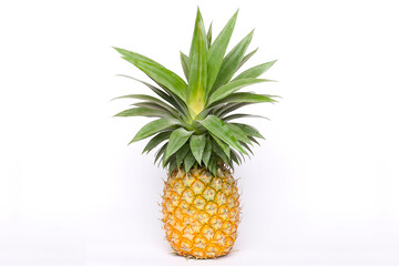 Fototapeta premium fresh pineapple isolated on white background. summer seasonal fruit design concept.