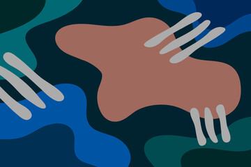 Abstract minimal art illustration. Dark night style background.