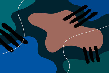 Abstract minimal art illustration. Dark night style background.