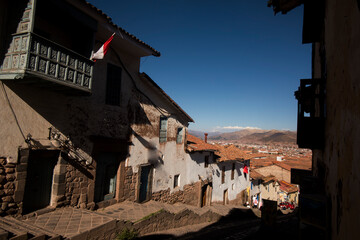 Cusco streets in peruvian andes,south america
