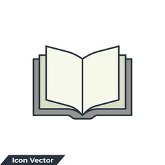 book icon logo vector illustration. book symbol template for graphic and web design collection