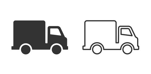 Truck icon. Truck icons in flat and line styles isolated. Editable stroke. Vector
