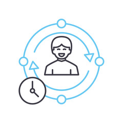 daily routine line icon, outline symbol, vector illustration, concept sign