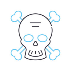 dangerous line icon, outline symbol, vector illustration, concept sign