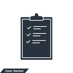 clipboard icon logo vector illustration. Signed approved document symbol template for graphic and web design collection