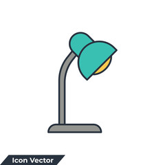 desk lamp icon logo vector illustration. Desktop Lamp symbol template for graphic and web design collection