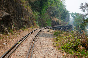 Fototapeta na wymiar Tham Krasae Railway Bridge