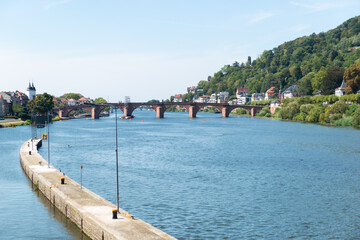 Fototapeta na wymiar river and bridge of heidelberg
