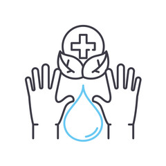 dermatologically tested line icon, outline symbol, vector illustration, concept sign
