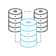 database line icon, outline symbol, vector illustration, concept sign