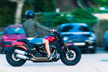 Fototapeta na wymiar motorcycle driving on the road
