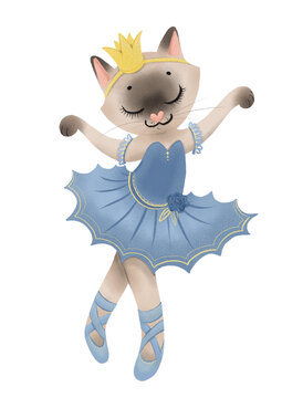 recommend clip art: Ballerina cat in a tutu