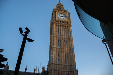 Fototapeta na wymiar The Elizabeth tower or so called Big Ben clocktower at Westminster palace, London, England