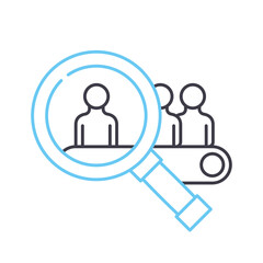 digital marketing strategy line icon, outline symbol, vector illustration, concept sign