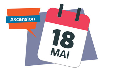 french 18 may 2023 calendar - obrazy, fototapety, plakaty