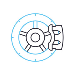 disc brake line icon, outline symbol, vector illustration, concept sign