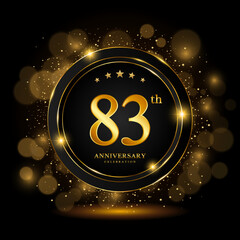 83th Anniversary Celebration. Golden anniversary celebration template design, Vector illustrations.