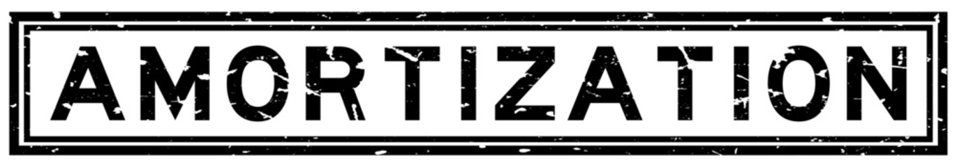 Fototapeta premium Grunge black amortization word square rubber seal stamp on white background