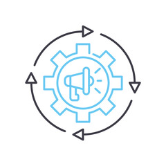 digital business line icon, outline symbol, vector illustration, concept sign
