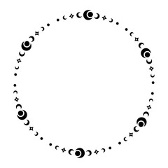 moon art circle frame
