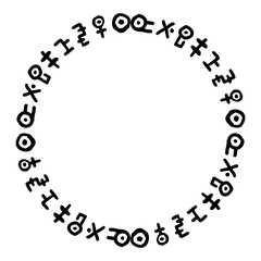 ancient text round frame
