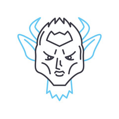 devil line icon, outline symbol, vector illustration, concept sign