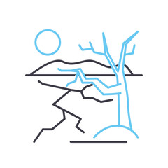 dry land line icon, outline symbol, vector illustration, concept sign