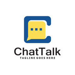 Fototapeta premium chat bubble logo icon vector illustration template