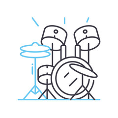 drums line icon, outline symbol, vector illustration, concept sign