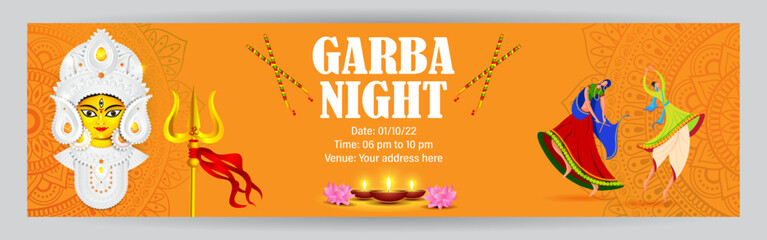 Vector illustration for Dandiya Night party invitation card