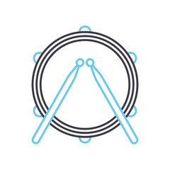 Fototapeta premium drum beats line icon, outline symbol, vector illustration, concept sign
